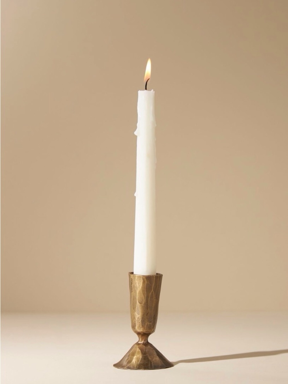 Anthropologie Metallic Bronze Sculpted Candle Holders